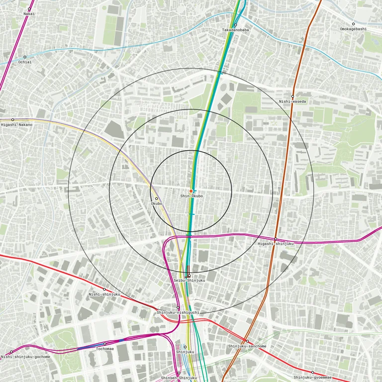 Map of Shin-Okubo