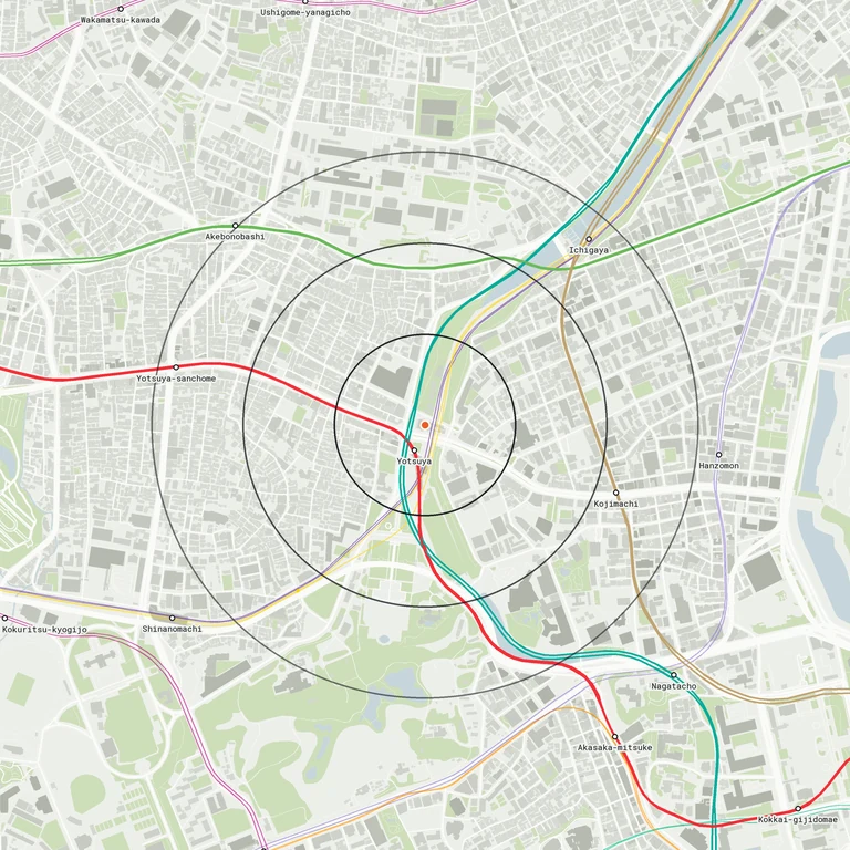 Map of Yotsuya