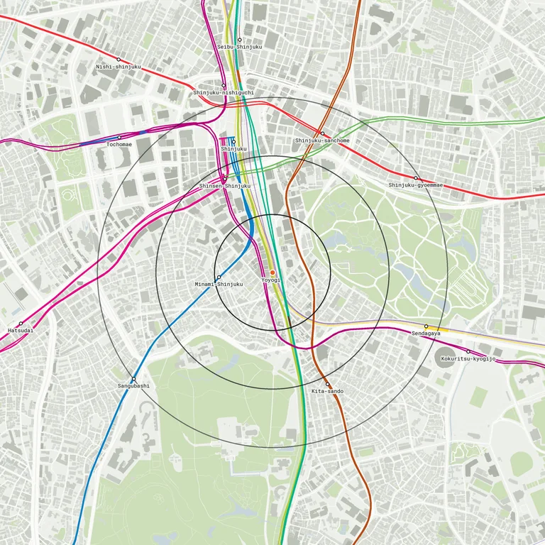 Map of Yoyogi